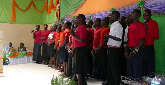 Students leading prayers in church